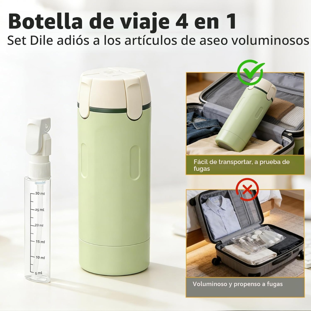 Dispensador de Viaje 4 en 1 Antiderrames